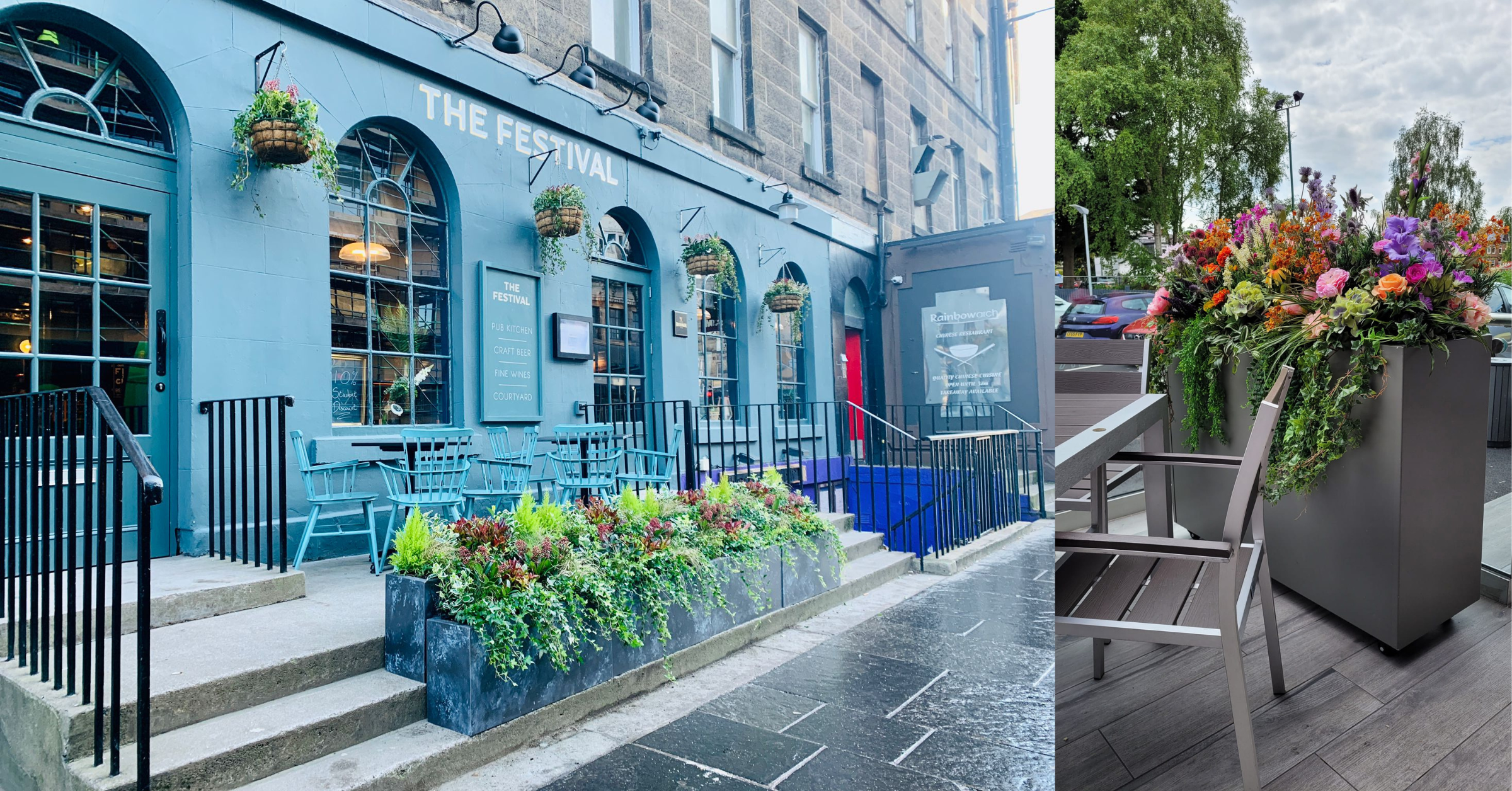 the-festival-edinburgh-exterior-artificial-trough-barrier-planters-with-vibrant-planting