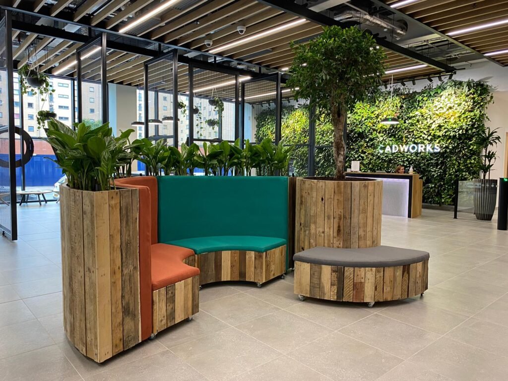 Bespoke seating planters are practical and make for a great display!