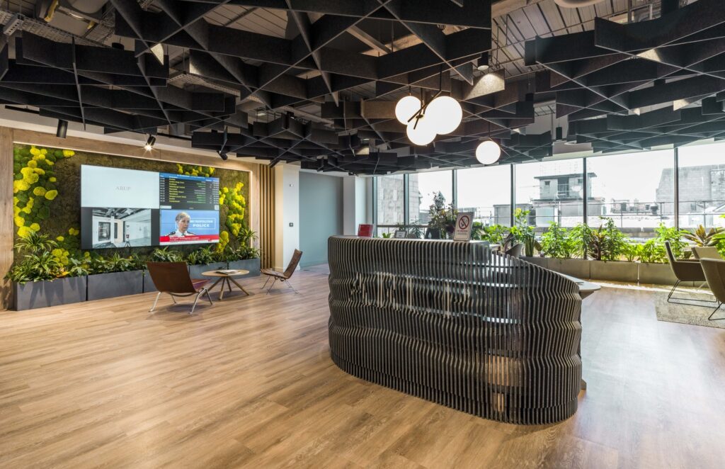 Amazing bun and flat moss wall for Arup Edinburgh