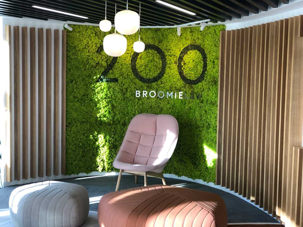 A custom branded moss wall is a sure-fire way to leave an impression on all