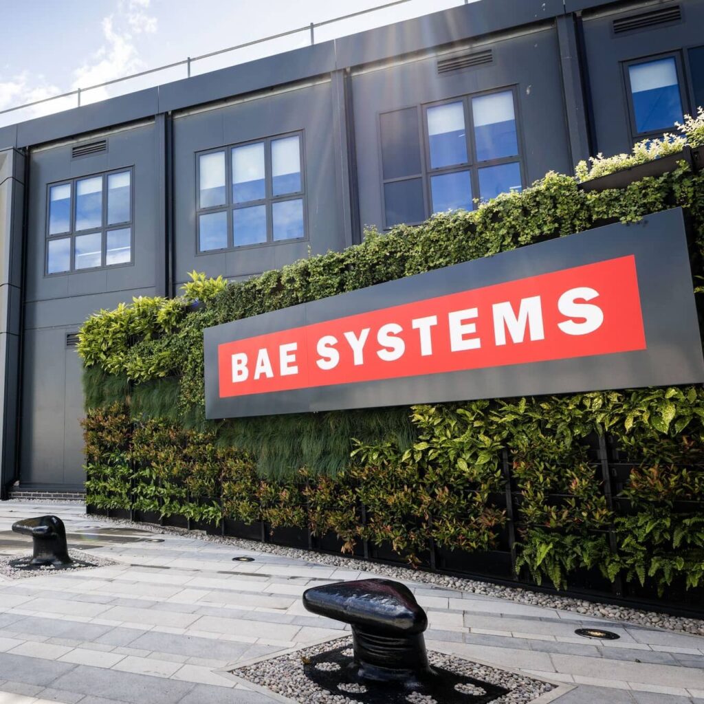 A large-scale exterior living wall for BAE Systems Glasgow